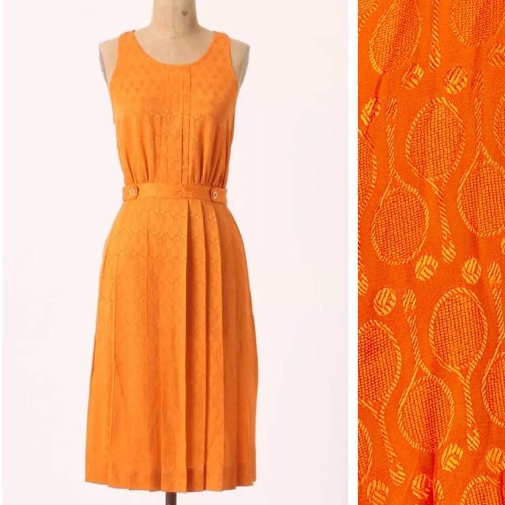 Postmark Anthropologie Silk Orange Dress Grnd Slam